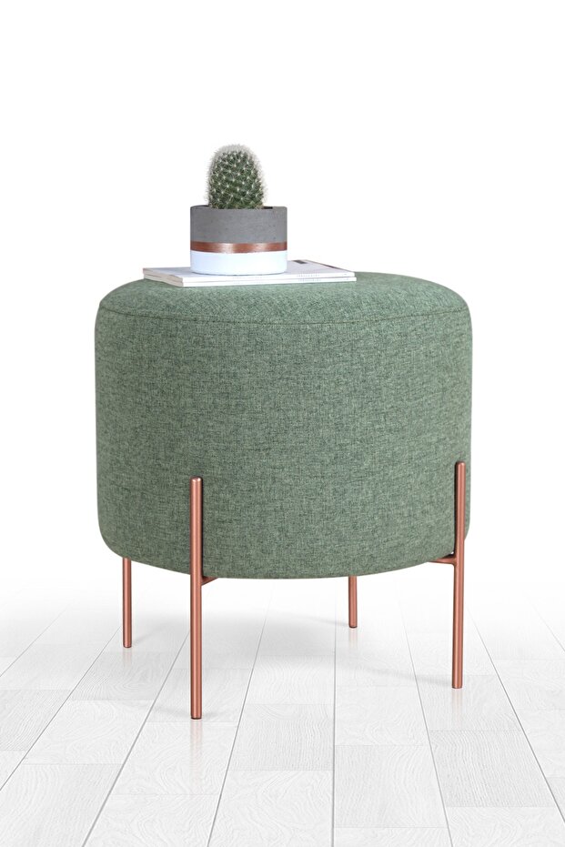 Copper Puf - Yuvarlak Yeşil - 2