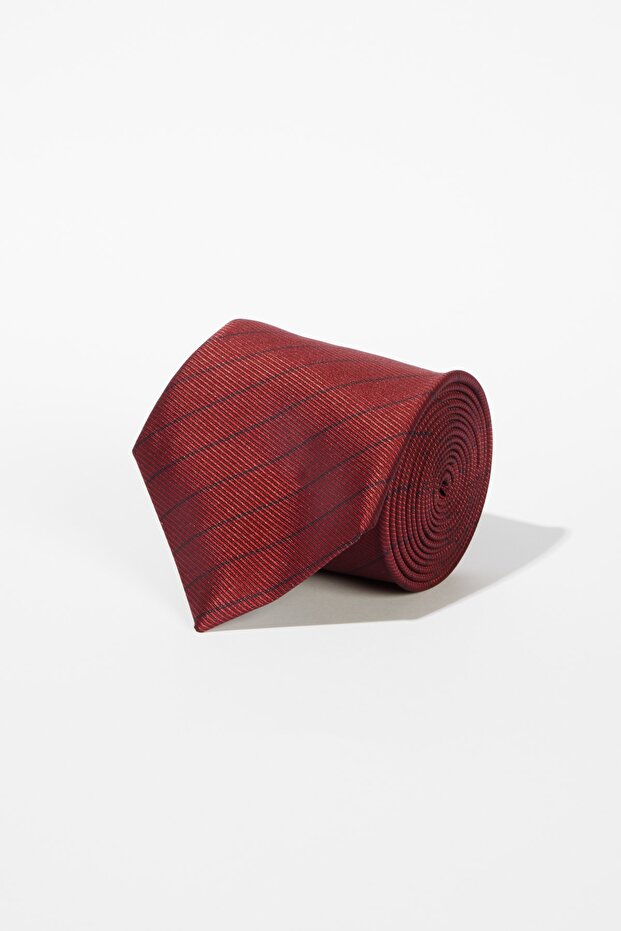 Men's Burgundy-Navy Patterned Tie