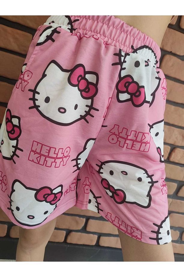 Pembe Hello Kitty Cat Bol Şort - 5