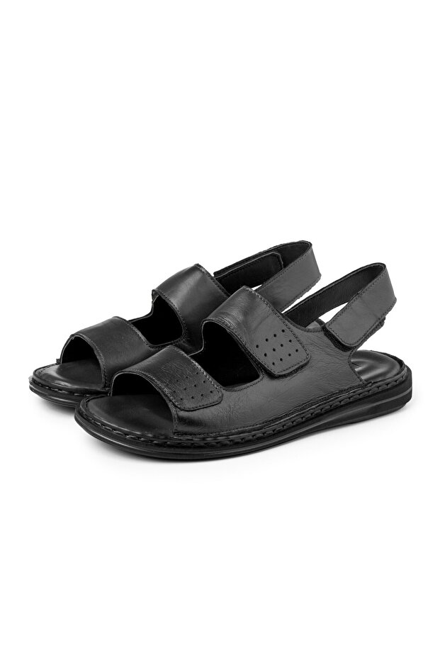 Luas Genuine Leather Men's Sandals, Genuine Leather Sandals, Orthopedic Sole Sandals