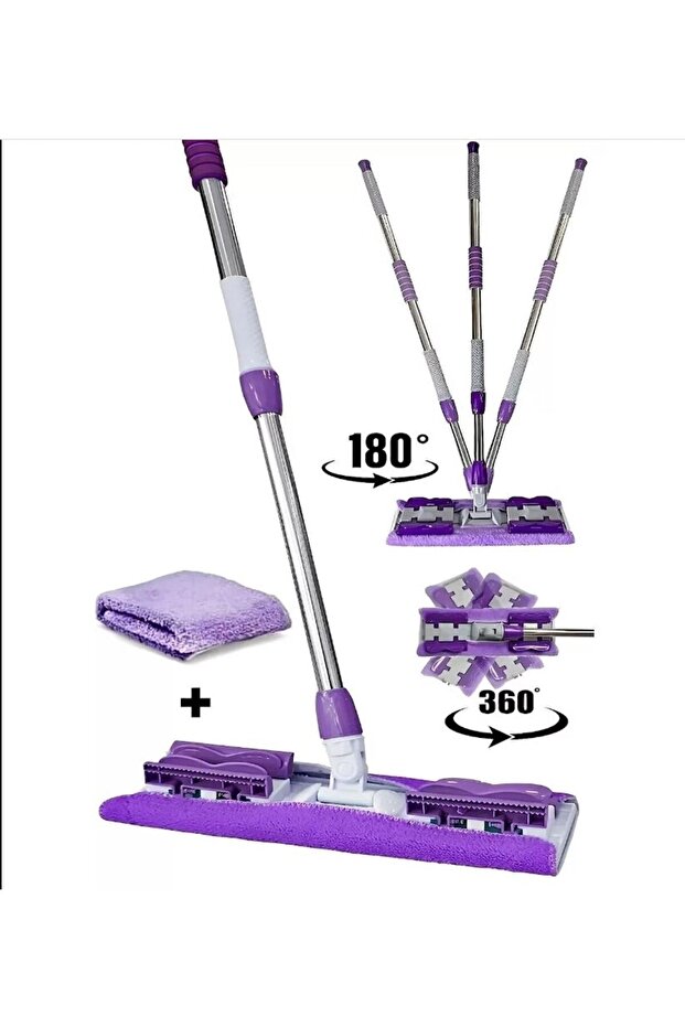 Sihirli Teleskobik Mikrofiber Mop Ayarlanabilir 1 Adet Yedek Bez - 3