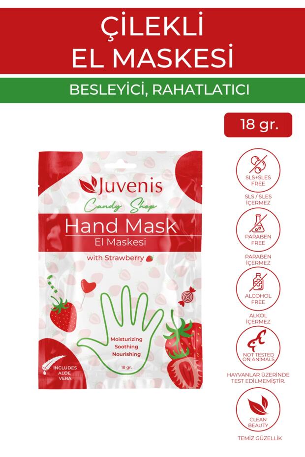 Moisturizing and Soothing Nourishing Aloe Vera Strawberry Hand Mask for Dry Skin