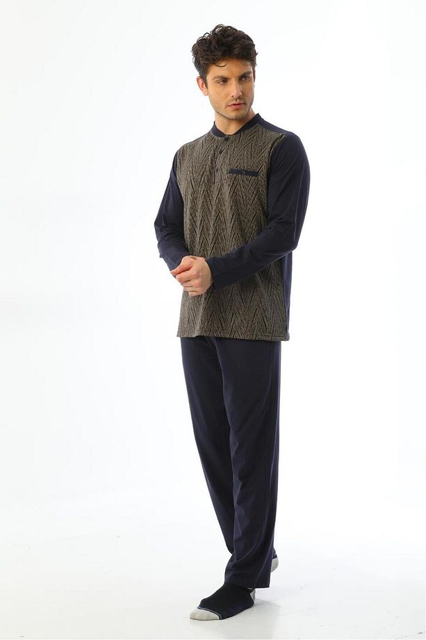 Erkek Jakarlı Pamuklu Pijama Takımı 8011 - 4