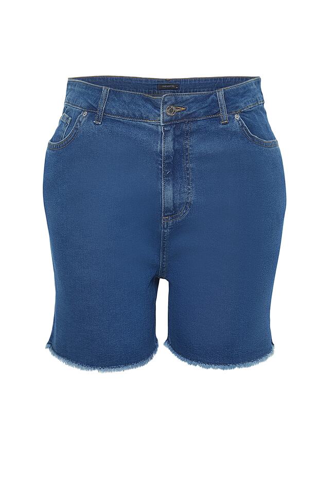 Mavi Yüksek Bel Esnek Skinny Denim Şort & Bermuda TBBSS22AP0008 - 8