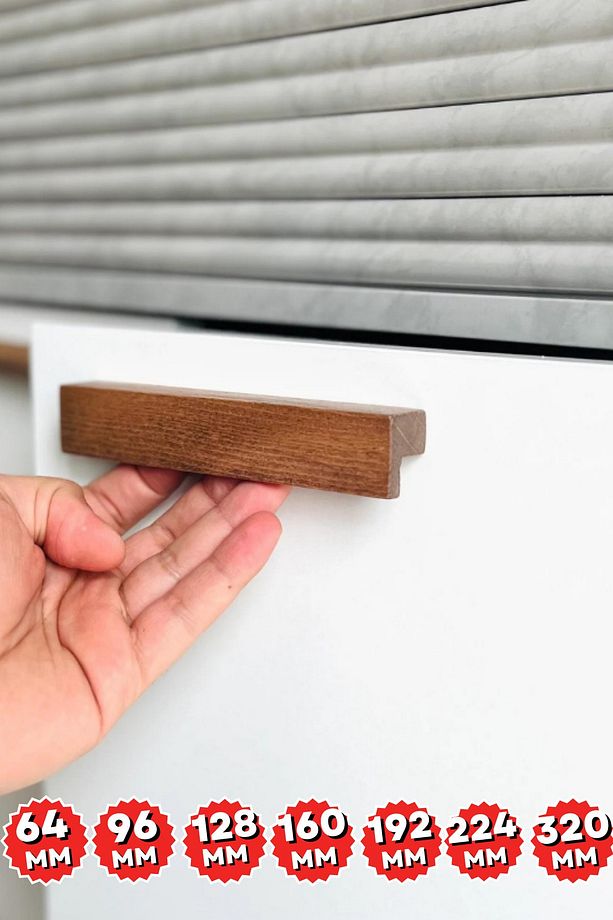 Dolap Kulpu, 64 Mm, (6,4 CM), Mutfak Dolap Kulplari, Ahşap Kulp, Cekmece Kulpu, Kulp, - 1