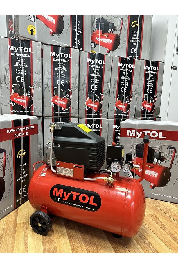 Full Paket En Çok Tercih Edilen 2HP 50 LtHava Kompresörü Boya,Lastik,Mazot Temizleme 5PCS Havalı Set - 2