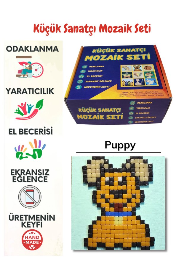 Children's Mosaic Set - Attention and Hand Skill Development Artistic Educational Toy (puppy)