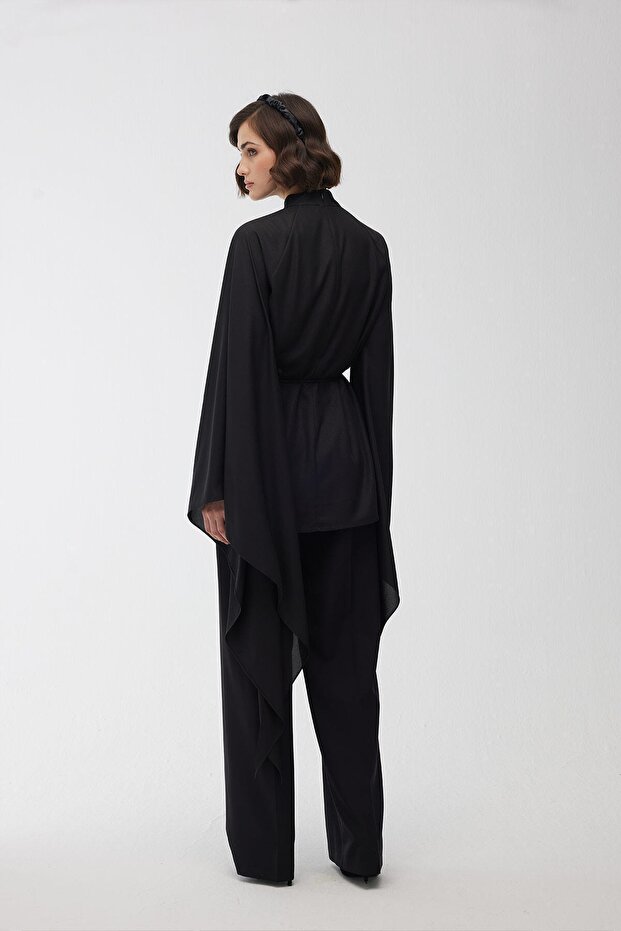 Černá tunika s rukávy - 8