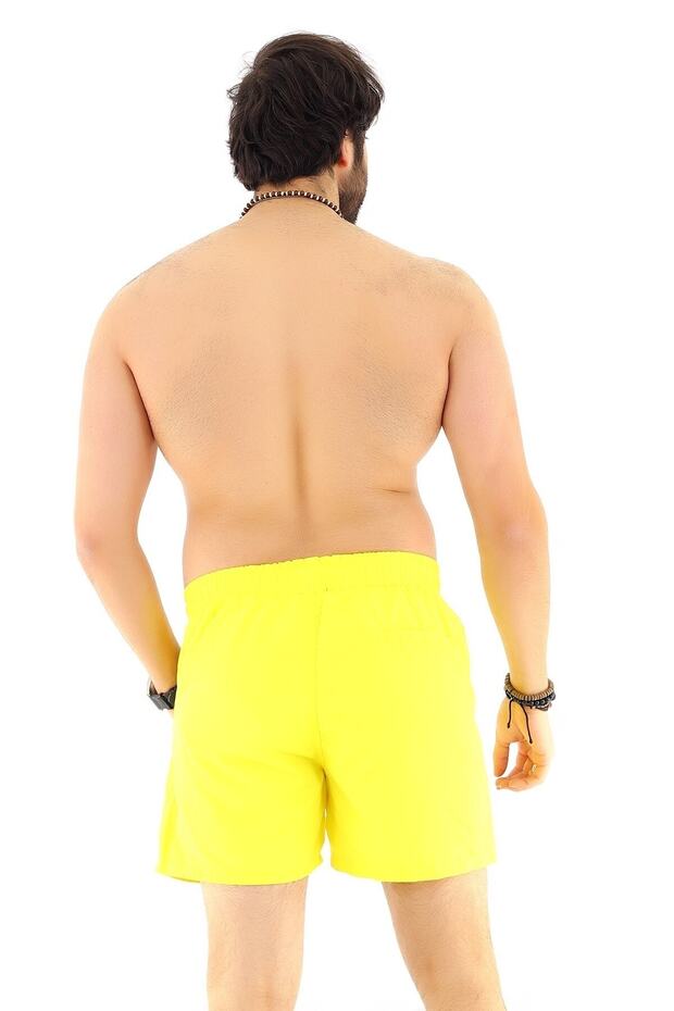 Yellow Basic Men's Swim Shorts - 5