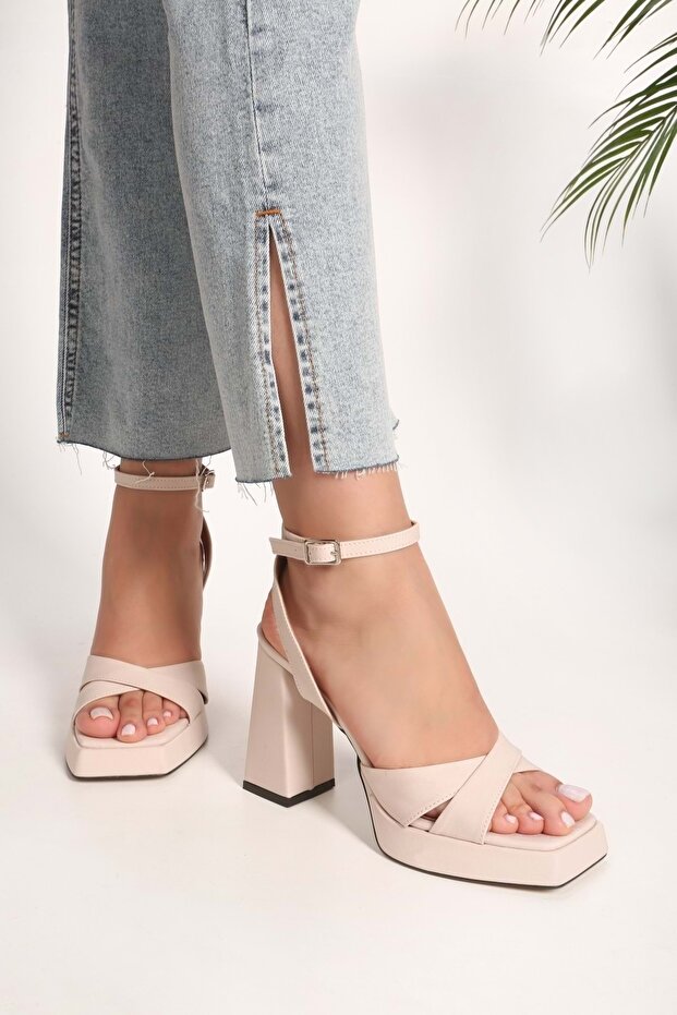 Női Alisa Ten Satin Platform sarkú cipő - 6