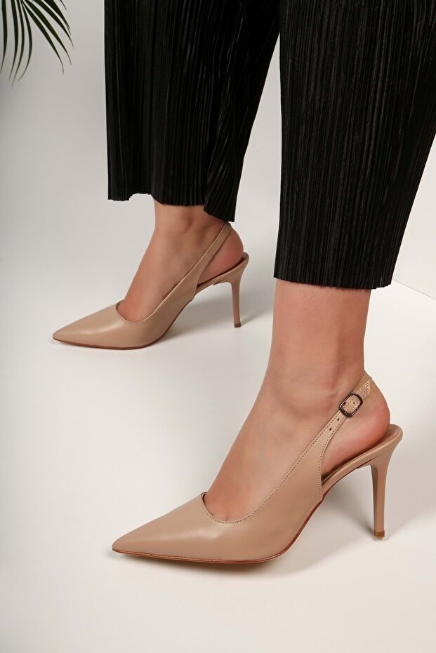 Női Charlotte bőrsarkú cipő tűsarkú - 2