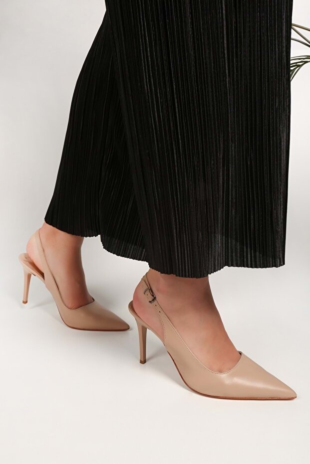 Női Charlotte bőrsarkú cipő tűsarkú - 3