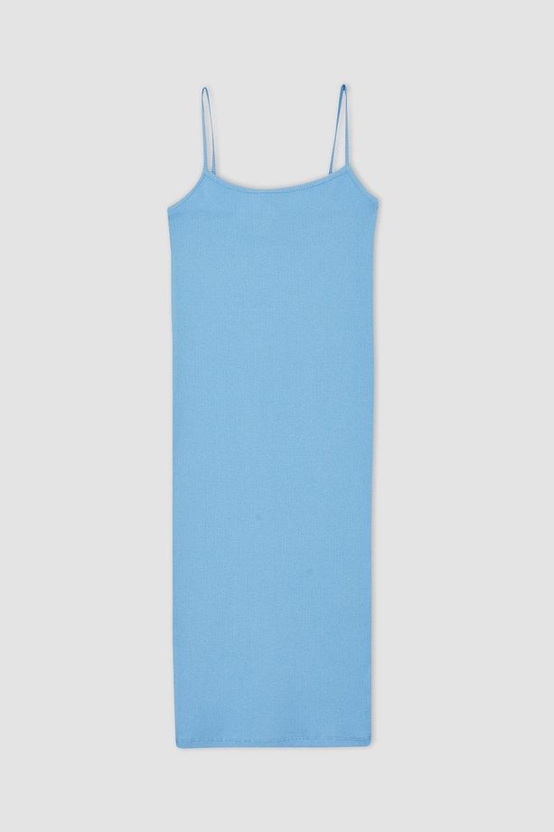 Regular Fit Askılı Yazlık Mini Elbise - 3