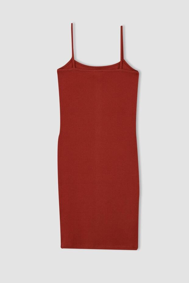 Regular Fit Askılı Yazlık Mini Elbise - 1