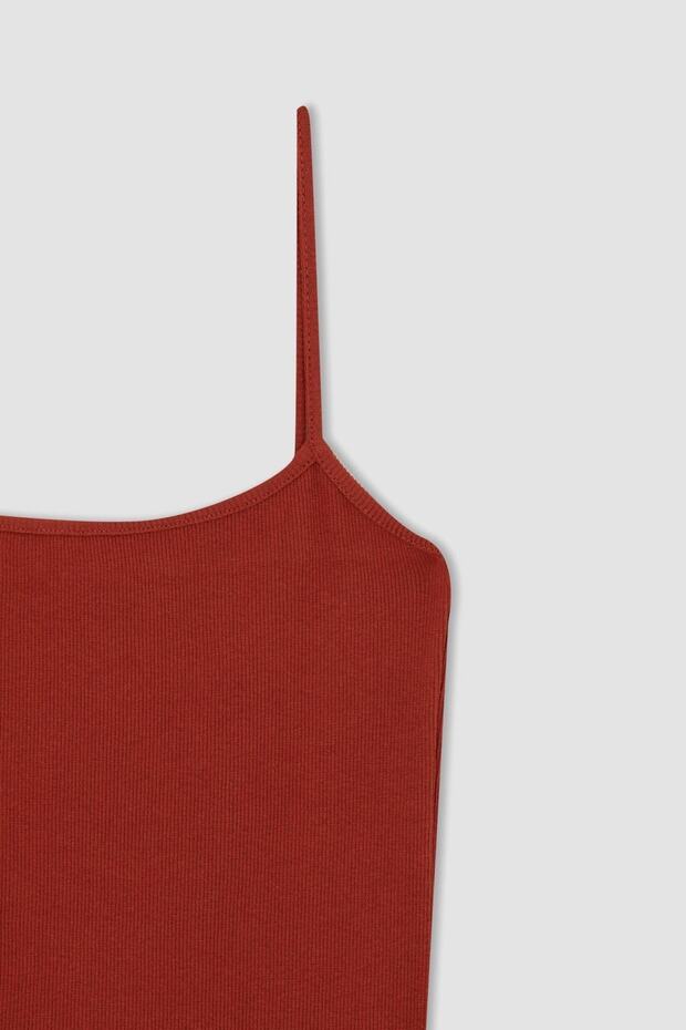 Regular Fit Askılı Yazlık Mini Elbise - 2
