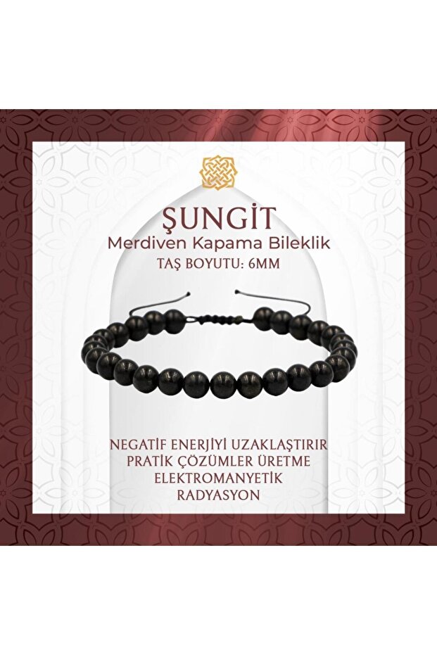 Shungit 6mm Ladder Closure Natural Stone Bracelet
