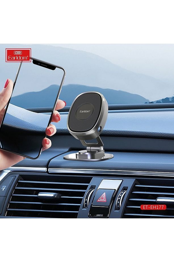 360 Oynar Başlıklı Yapışkanlı Torpido Üstü Uzunluk Ayarlı Manyetik Mıknatıslı Telefon Araç Tutucu - 3