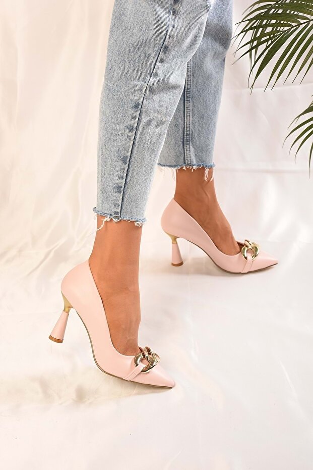 Női Elza Powder Skin csat klasszikus sarkú tűsarkú - 6