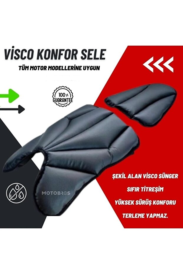 Motorcycle Air-Assisted Comfort Seat Cushion Thick Leather (Model with Visco Sponge)