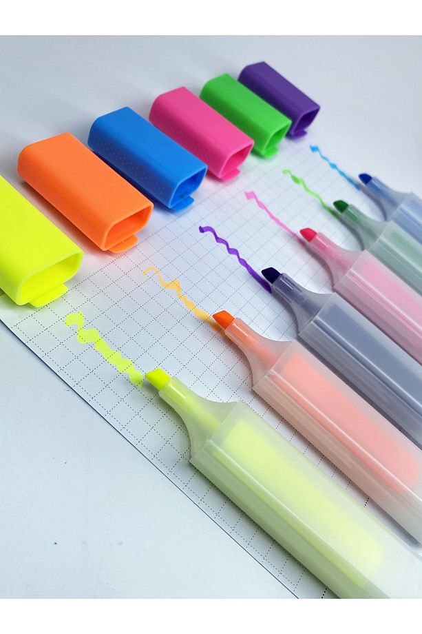 Fosforlu Kalem | 6 Adet | Soft Pastel ve Neon Set Seçenekleri | Ultra Dayanıklı - 1