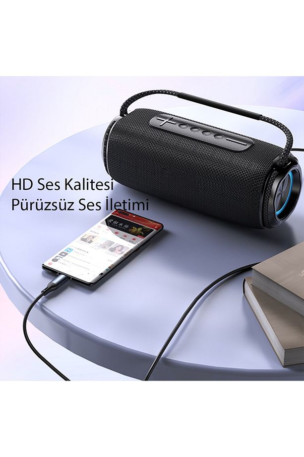 Type-C to 3.5mm Aux Ses Kablosu Hi-Fi Ses Kalitesi Kırılmaz Hasır Örgü Alüminyum Gövde 1 Metre - 5