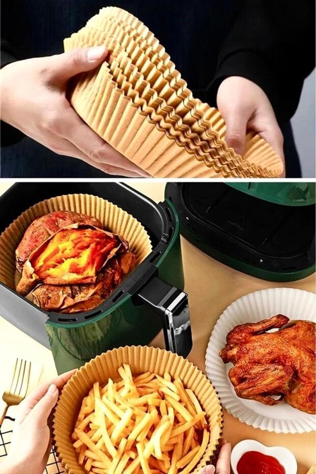 50 Pieces Airfryer Compatible Baking Paper Round Plate Model Oil Paper