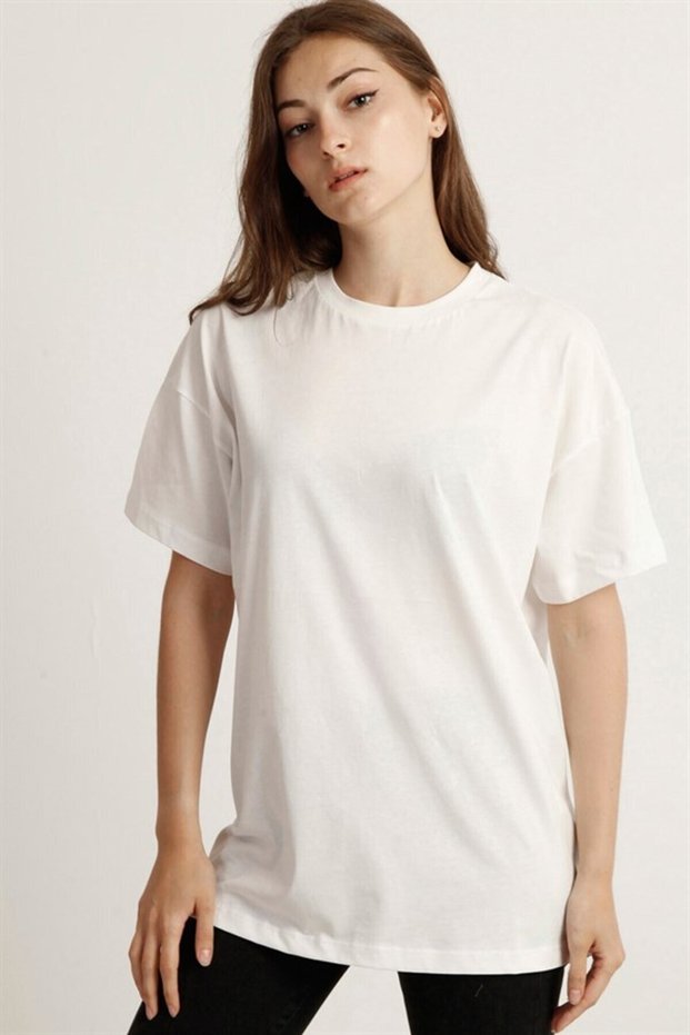 Non-Sweating 100% Cotton T-Shirt, 1st Quality Oversize Wide Fit Unisex Women's T-Shirt