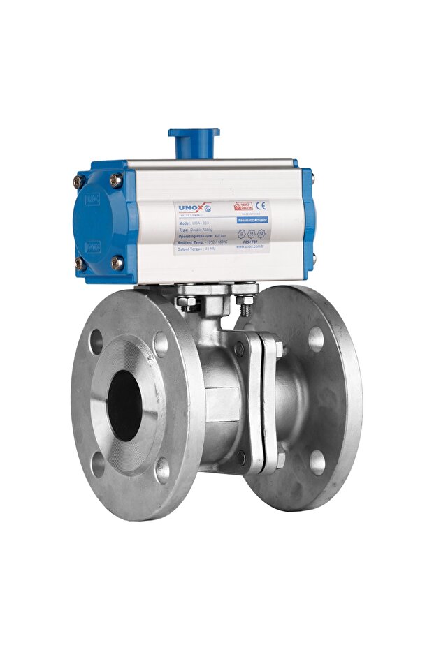 DOUBLE EFFECTED PNEUMATIC ACTUATOR STAINLESS 2 PIECES FLANGED BALL VALVE DN32 - 1