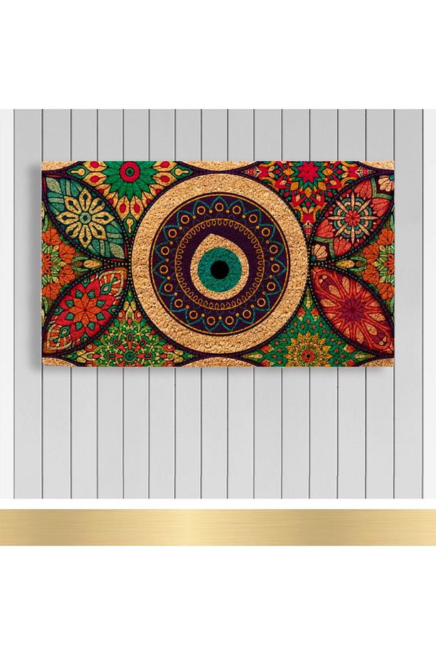 , Design Koko Kapı Önü Paspas / Pvc Taban / Model; Geleneksel Motif Nazar - 1