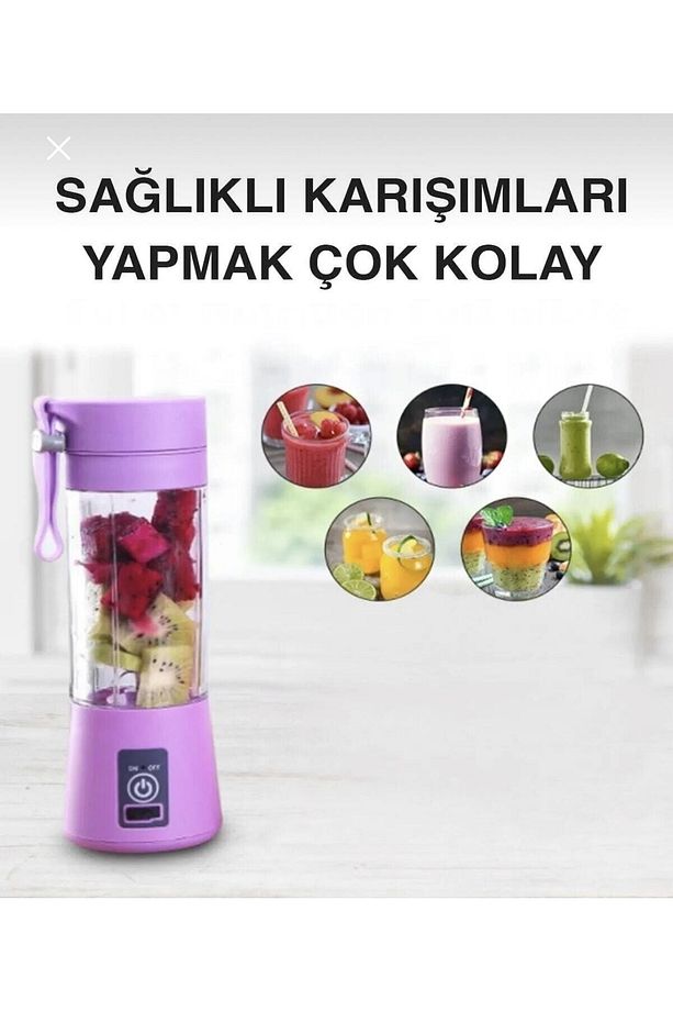 Taşınabilir Mini Blender Şarjlı Mikser Mutfak Meyve Suyu Smoothie Blender Smoothie Myve Sy - 4
