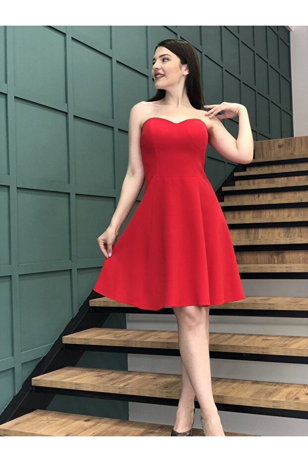 Kadın Straplez Elbise - 2