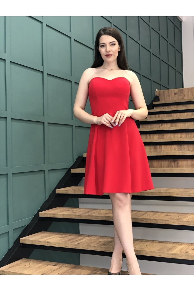 Kadın Straplez Elbise - 3