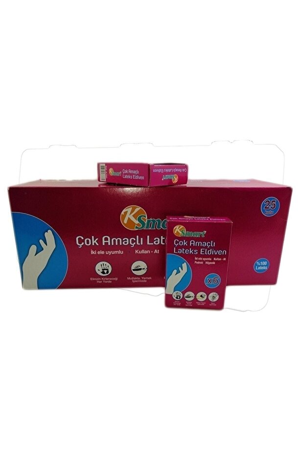 Çok Amaçlı Lateks Eldiven 6'lı Pudralı - 1
