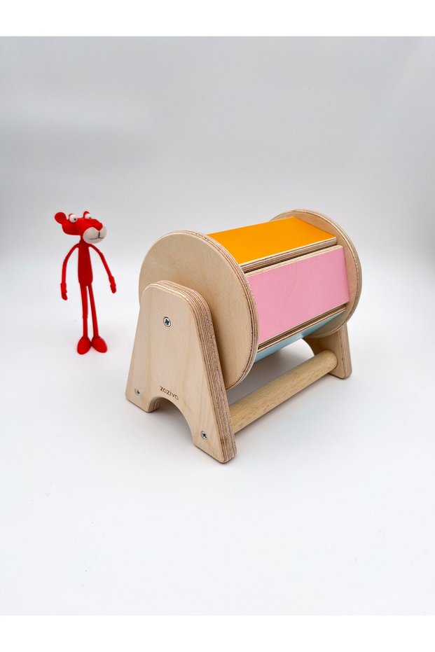 Montessori Rotating Rainbow Wooden Toy with Sound, 6 Month Old Toy, Educational Toy for Babies