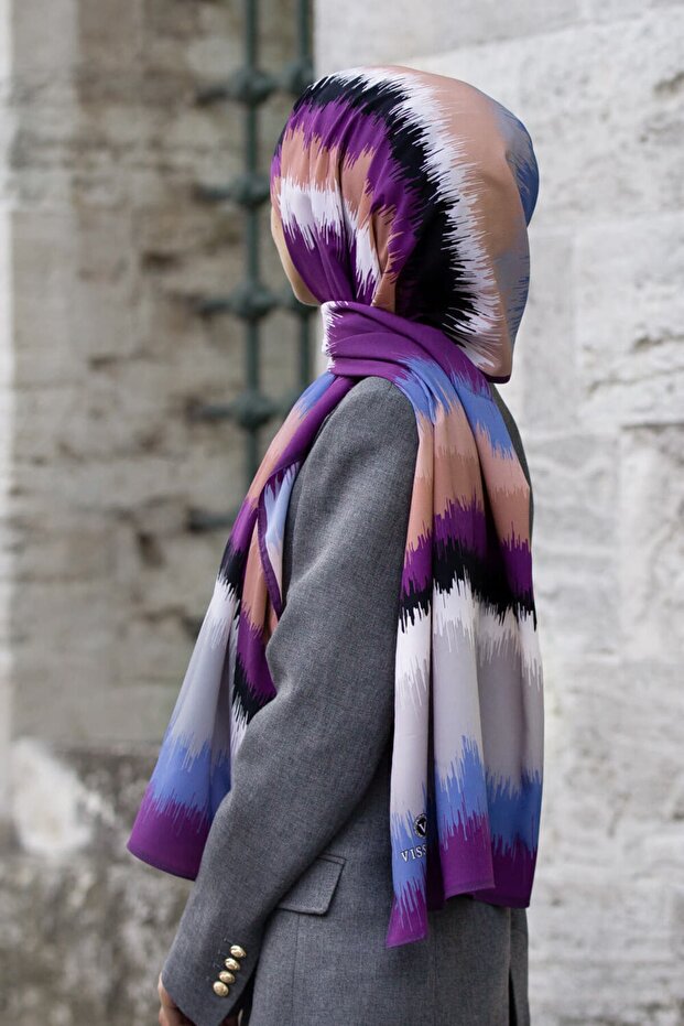 Women's Luxury Medina Silk Shawl Plum-1