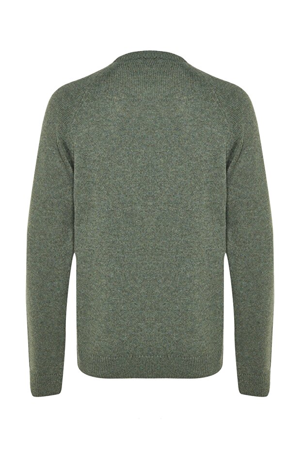 Mint Unisex Fit Yünlü Bisiklet Yaka Reglan Kol Dokulu Triko Kazak TMNAW22KZ0290 - 8