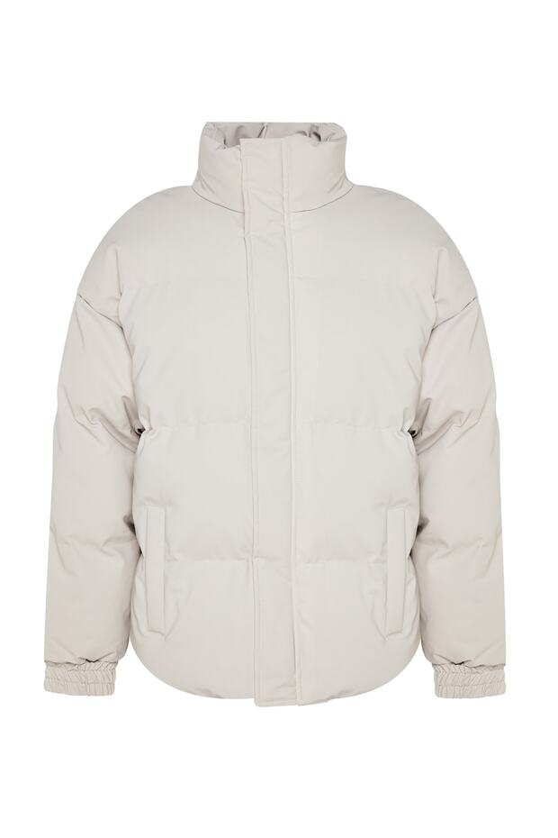 Taş Oversize Fit Dik Yaka Kışlık Şişme Mont TMNAW24MO00012 - 5