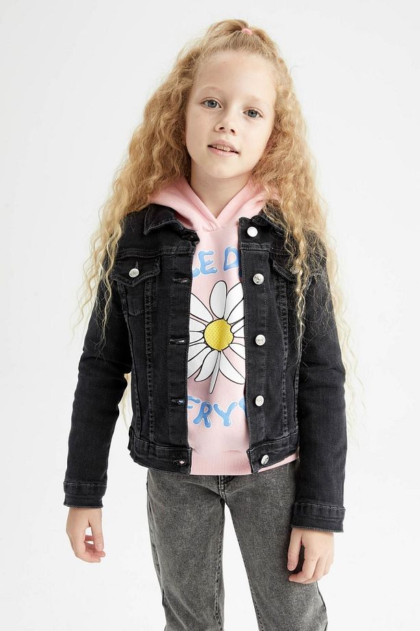 Kız Çocuk Regular Fit Jean Ceket - 3