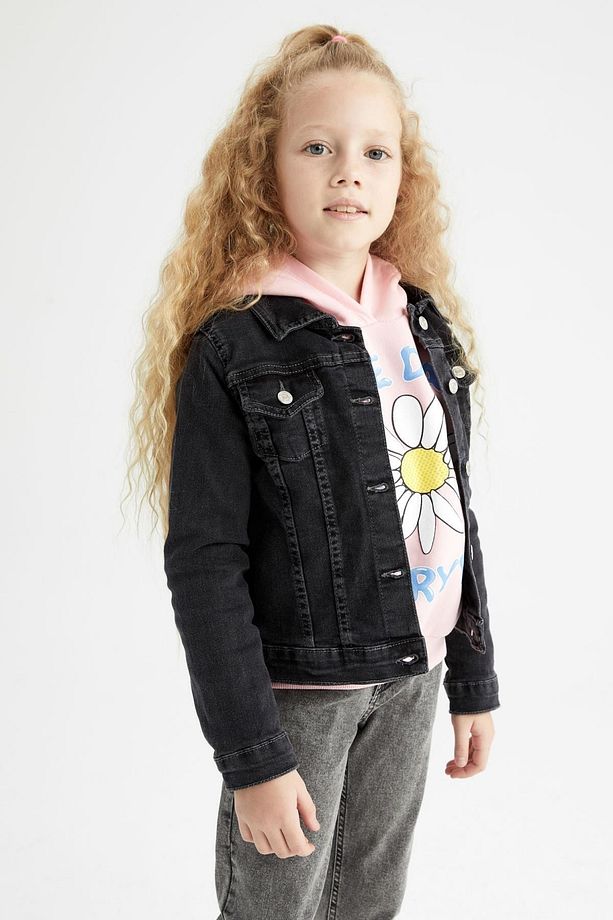 Kız Çocuk Regular Fit Jean Ceket - 4