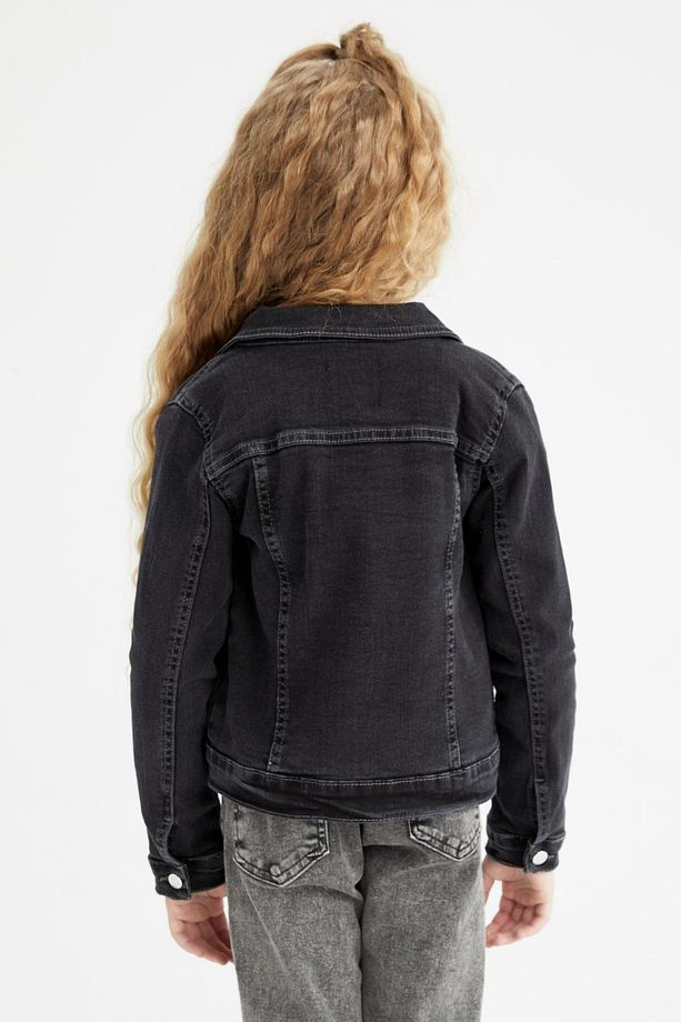 Kız Çocuk Regular Fit Jean Ceket - 5