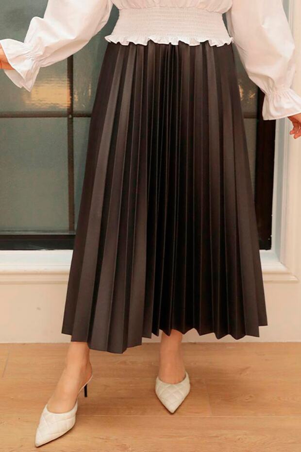 - Pleated Black Modest Skirt 4892s