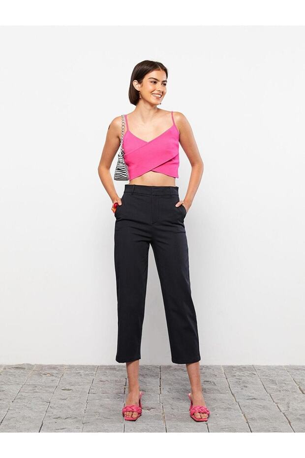 Standard Fit Plain Satin Women's Trousers (S2)