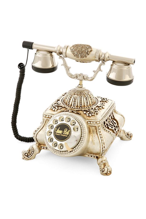 Osmanlı Gümüş Varaklı Taşlı Telefon - 1