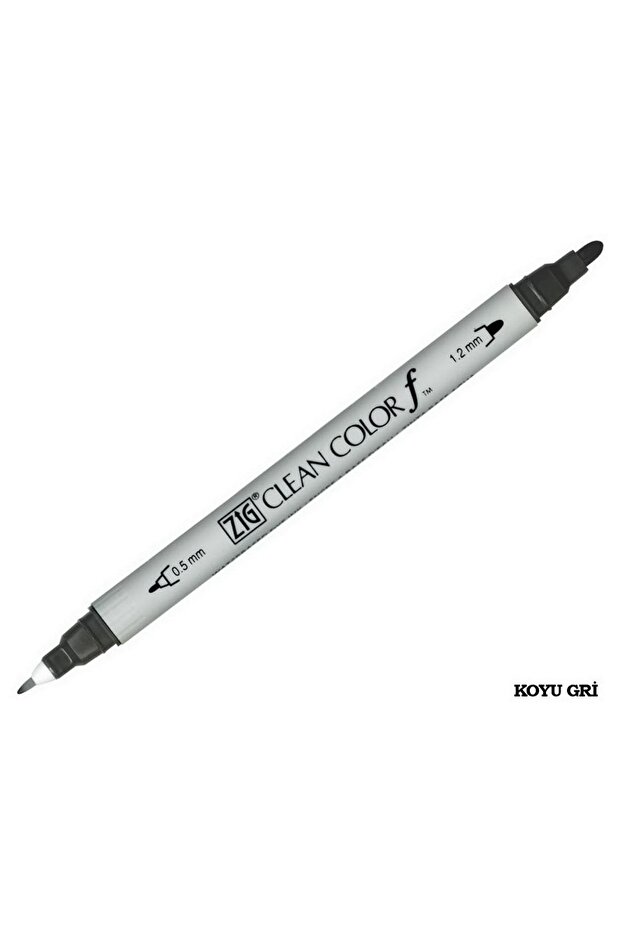 Clean Color f Double Tip Pen 095 Dark Gray - 1