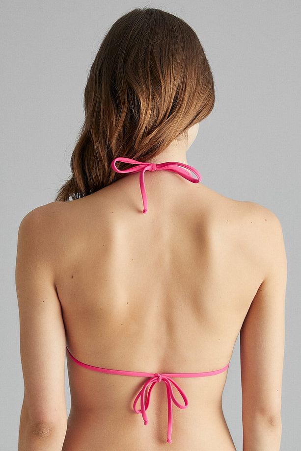 Fuşya Basic Triangle Bikini Üstü - 3