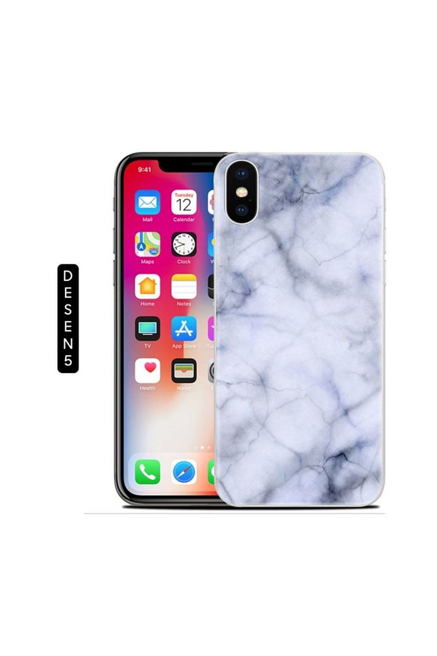Ally İphone X Xs Mermer Desenli Soft Silikon Kılıf DESENLİ 5 - 1