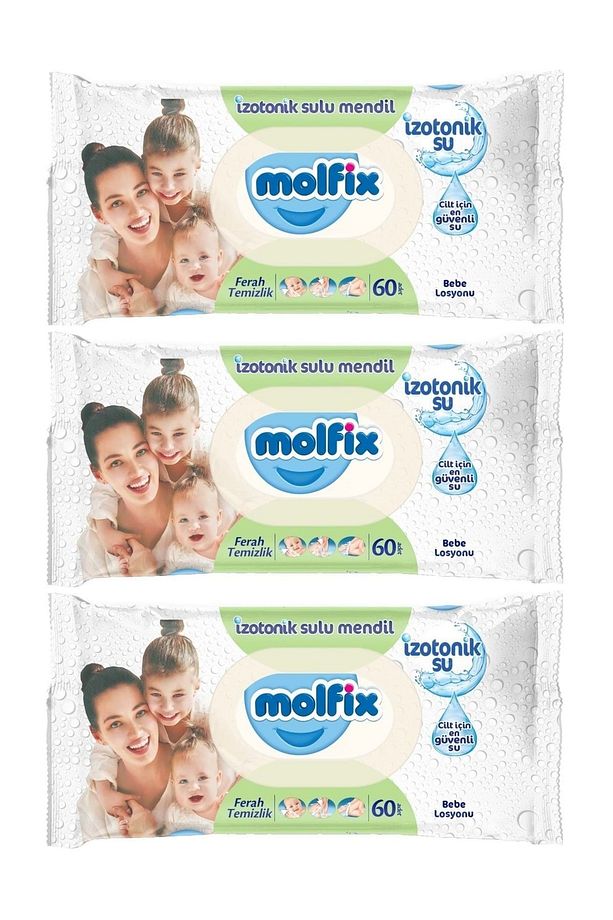 Islak Havlu Mendil İzotonik Ferah Temizlik 3 Lü set 60 Yaprak Plastik Kapaklı - 1