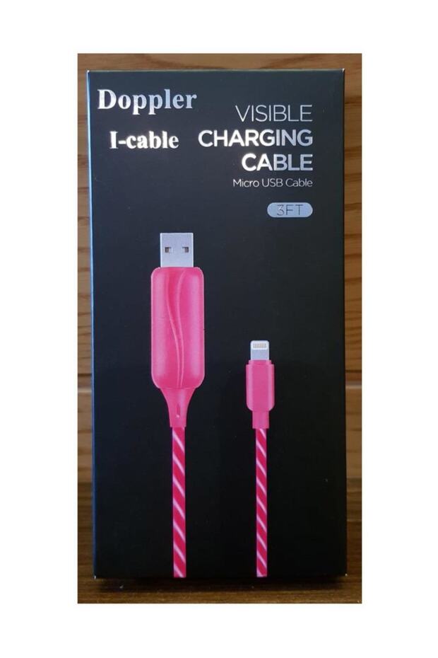 I-cable Micro Usb Işıklı, Pembe, Şarj Kablosu - 1