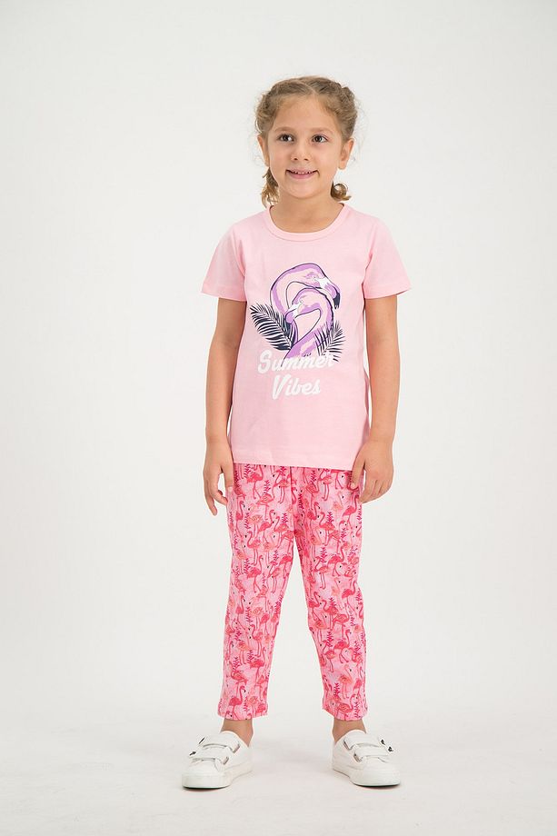 Kız Çocuk Pijama Takımı Koyu Pembe - 1