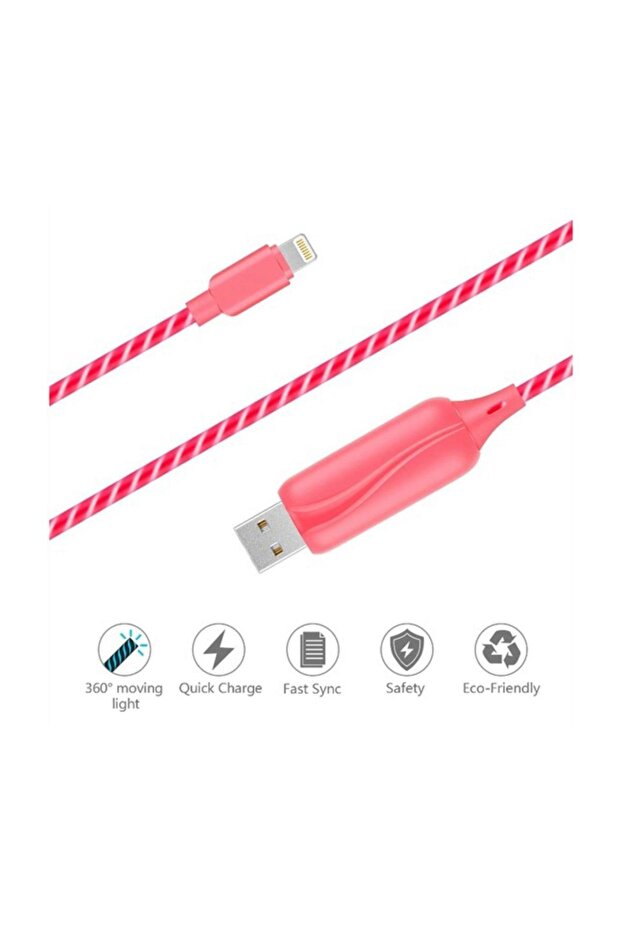 I-cable Micro Usb Işıklı, Pembe, Şarj Kablosu - 4